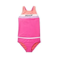 Speedo Solid Horizontal Splice Tankini Set