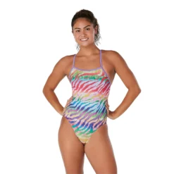 Speedo Pride Printed One Tie Back One Piece