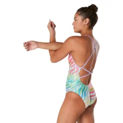 Speedo Printed Double X Back One Piece -Swimwear Collection Store 14010224 3645051652640092