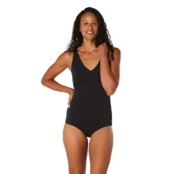 Speedo Solid V Neck One Piece