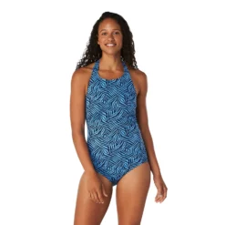 Speedo Print High Neck One Piece