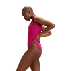 Speedo Flu3nte Embossed Scoop Back Solid One Piece -Swimwear Collection Store 14206427 6235041835617791