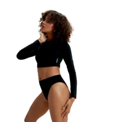 Speedo Flu3nte Solid Long Sleeve Crop Top -Swimwear Collection Store 14206466 1205058426162702