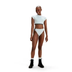 Speedo Flu3nte Logo Elastic Cheeky Solid High Waist Bikini Bottom -Swimwear Collection Store 14206548 1425041834628766