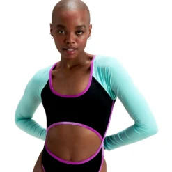 Speedo Flu3nte Colorblock Long Sleeve Cut Out One Piece -Swimwear Collection Store 14206752 6015058763695834