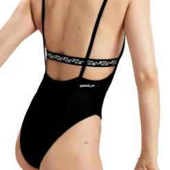 Speedo Flu3nte Logo Elastic Thin Strap Open Back Solid One Piece -Swimwear Collection Store 14206757 2135042454293124