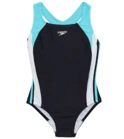 Speedo Girls' Solid Infinity Splice One Piece Swimsuit (Big Kid)