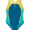 Speedo Girls' Mesh Splice Thick Strap One Piece Swimsuit (Big Kid) 2 Speedo Girls' Mesh Splice Thick Strap One Piece Swimsuit (Big Kid) -Swimwear Collection Store 6287116370088 oceandepths 1a