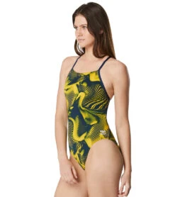 Speedo Women's Fusion Vibe Crossback One Piece Swimsuit 7 Speedo Women's Fusion Vibe Crossback One Piece Swimsuit -Swimwear Collection Store 6799981281448 navygold 2a