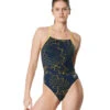 Speedo Women's Galactic Highway One Back One Piece Swimsuit -Swimwear Collection Store 6800150134952 navygold 1a