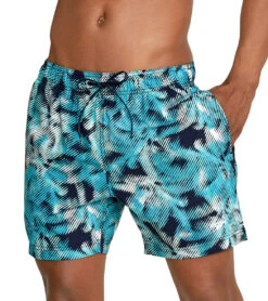 Speedo Men's 16" Printed Palm Swim Trunks -Swimwear Collection Store 7008196493480 peacoat 2a