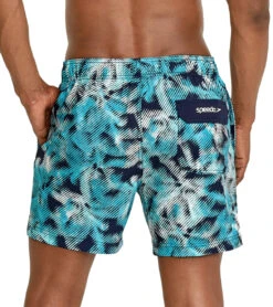 Speedo Men's 16" Printed Palm Swim Trunks -Swimwear Collection Store 7008196493480 peacoat 3a