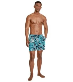 Speedo Men's 16" Printed Palm Swim Trunks -Swimwear Collection Store 7008196493480 peacoat 4a