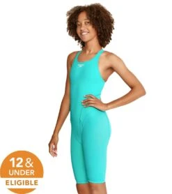 Speedo Women's Vanquisher Kneeskin Tech Suit Swimsuit -Swimwear Collection Store 7300840652968 blueice 2a