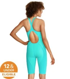 Speedo Women's Vanquisher Kneeskin Tech Suit Swimsuit -Swimwear Collection Store 7300840652968 blueice 3a