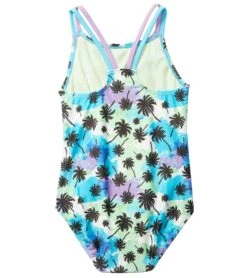 Speedo Girls' Print Strappy One Piece Swimsuit (Big Kid) -Swimwear Collection Store 7385622839464 blueatoll 2a