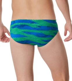 Speedo Men's Contort Stripes Brief Swimsuit -Swimwear Collection Store 7510240100520 bluegreen 3a