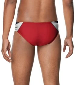 Speedo Men's Edge Splice Brief Swimsuit -Swimwear Collection Store 7510243508392 navyred 2a