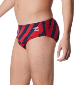Speedo Men's Vortex Maze Brief Swimsuit -Swimwear Collection Store 7510257729704 redwhiteblue 2a