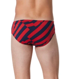 Speedo Men's Vortex Maze Brief Swimsuit -Swimwear Collection Store 7510257729704 redwhiteblue 3a