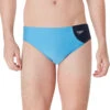 Speedo Vibe Men's Assymetrical Colorblock One Brief Swimsuit -Swimwear Collection Store 7762588369064 azureblue 1a