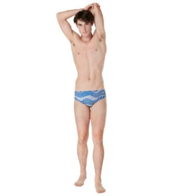 Speedo Vibe Men's Printed One Brief Swimsuit 9 Speedo Vibe Men's Printed One Brief Swimsuit -Swimwear Collection Store 7762682151080 waveloreblue 4a